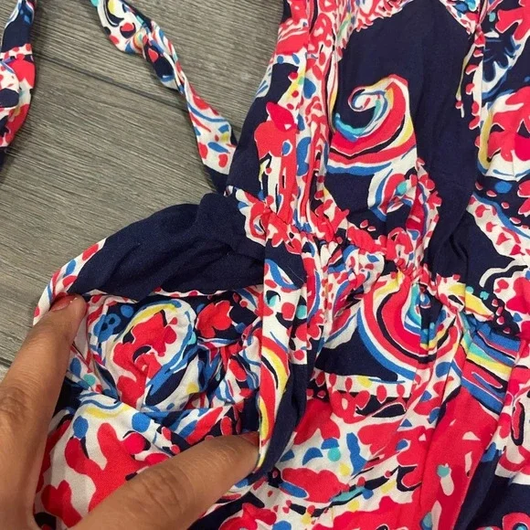 Lilly Pulitzer Jumpsuit XSmall Halibut FARRAH Strapless Wide Leg Pants Strapless - Picture 6 of 9